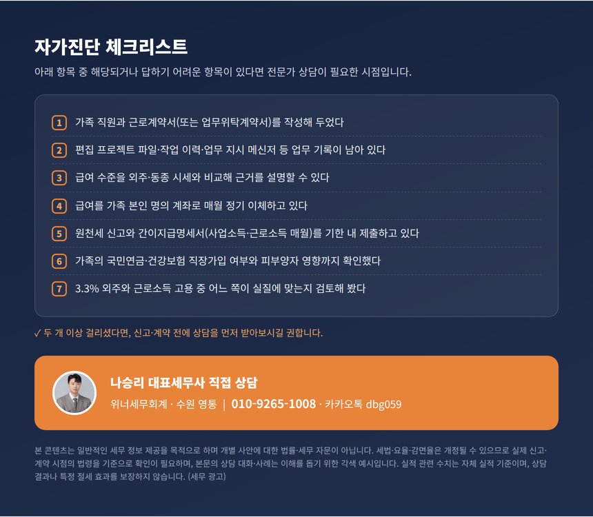 유튜버 세무사 자가진단 체크리스트