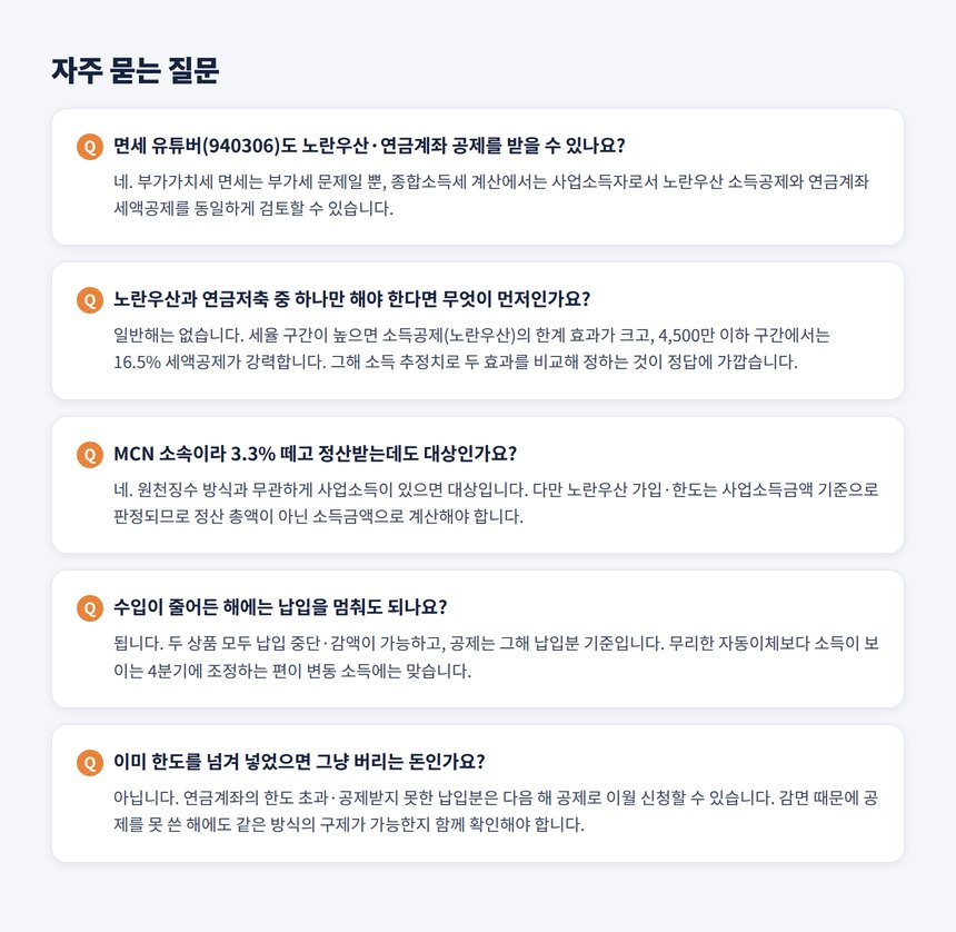유튜버 절세 세무사 자주 묻는 질문