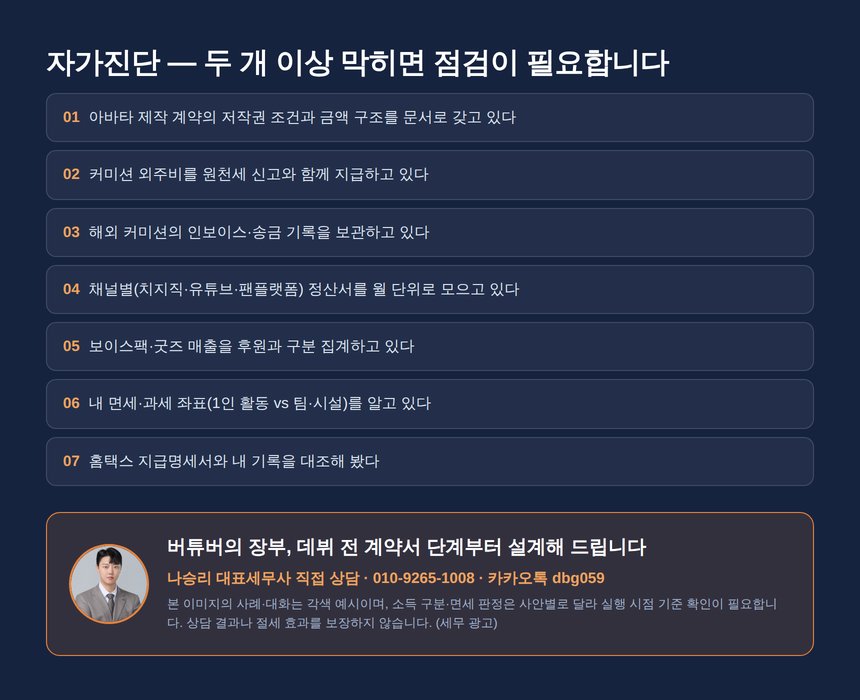 버튜버 세무사 자가진단 체크리스트