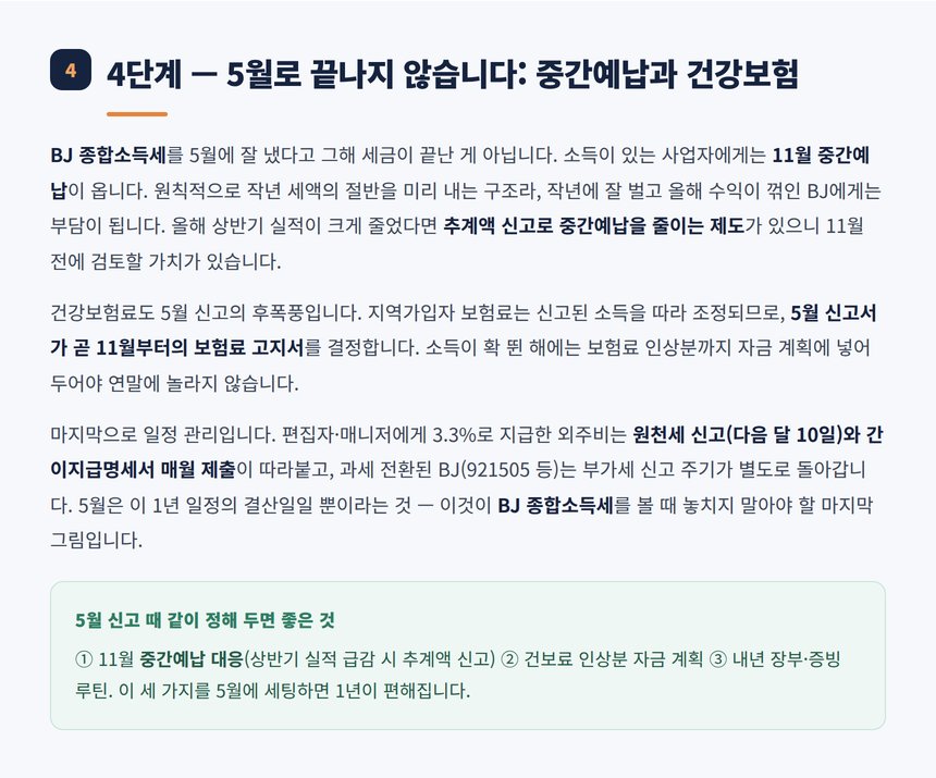 5월 이후 중간예납과 건강보험료 변동 안내