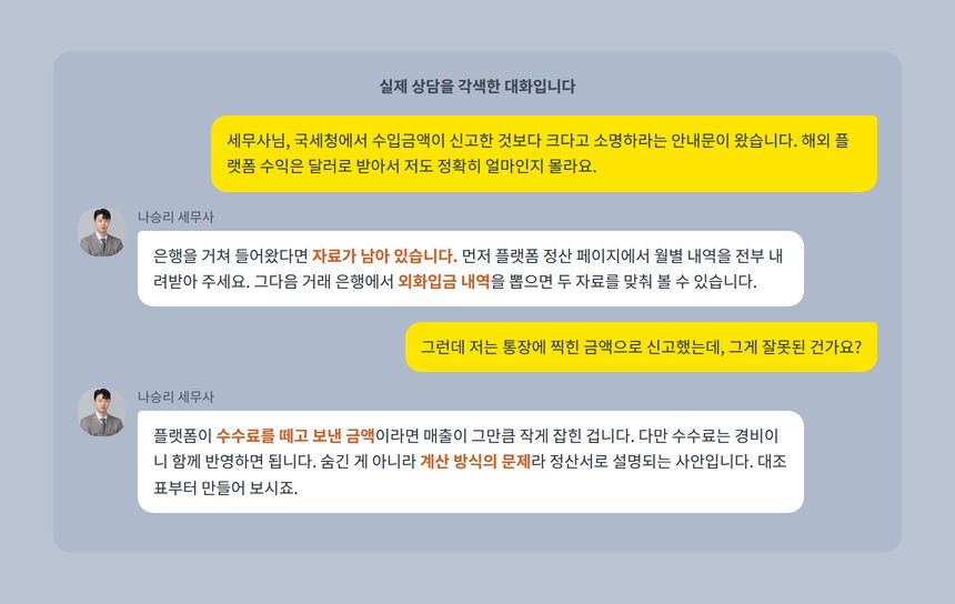 크리에이터 소명 상담 카카오톡 각색 사례